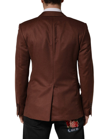 Chaqueta Americana Cruzada Dolce & Gabbana de Cachemira Marrón