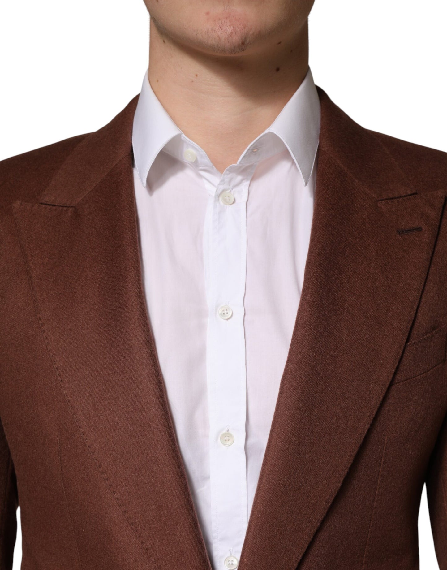 Chaqueta Americana Cruzada Dolce & Gabbana de Cachemira Marrón