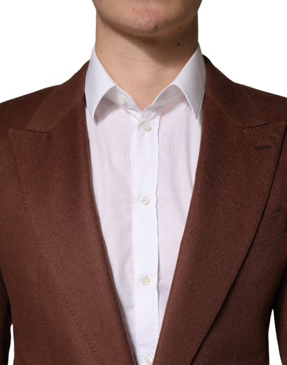 Chaqueta Americana Cruzada Dolce & Gabbana de Cachemira Marrón