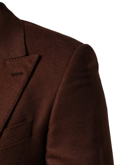 Chaqueta Americana Cruzada Dolce & Gabbana de Cachemira Marrón