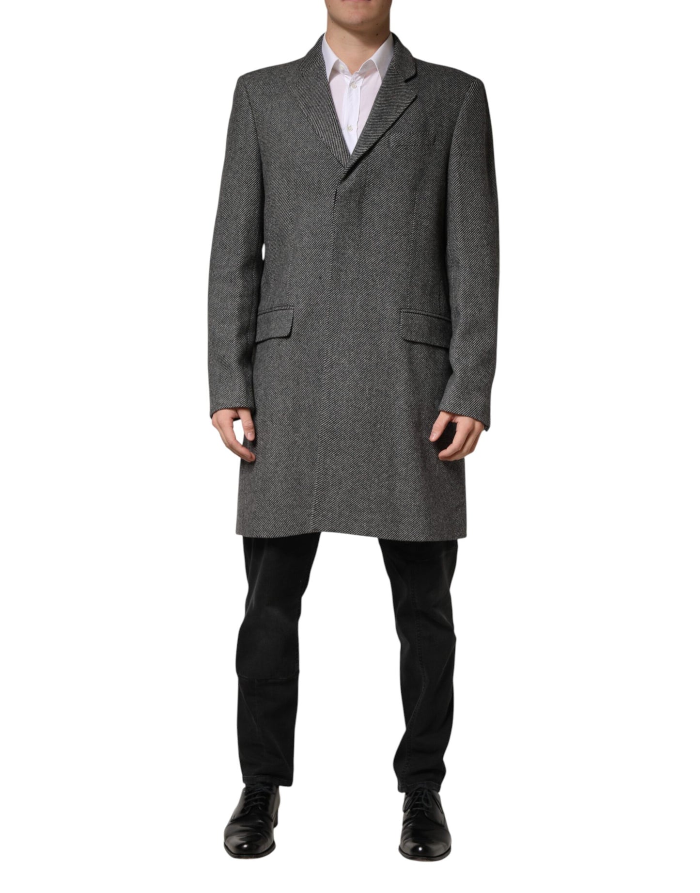 Chaqueta Gabardina Gris de Hombre Cruzada Sencilla Dolce & Gabbana