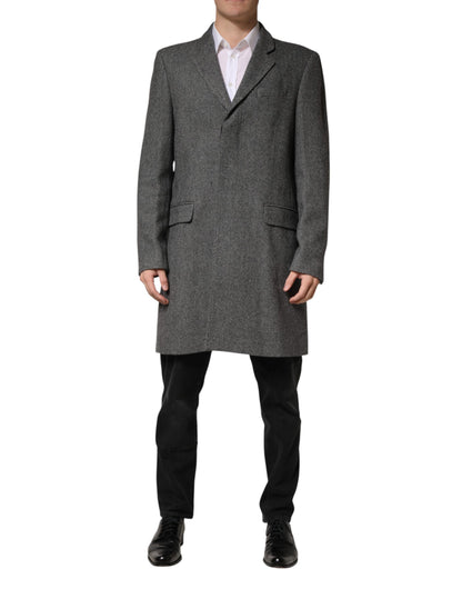 Chaqueta Gabardina Gris de Hombre Cruzada Sencilla Dolce & Gabbana