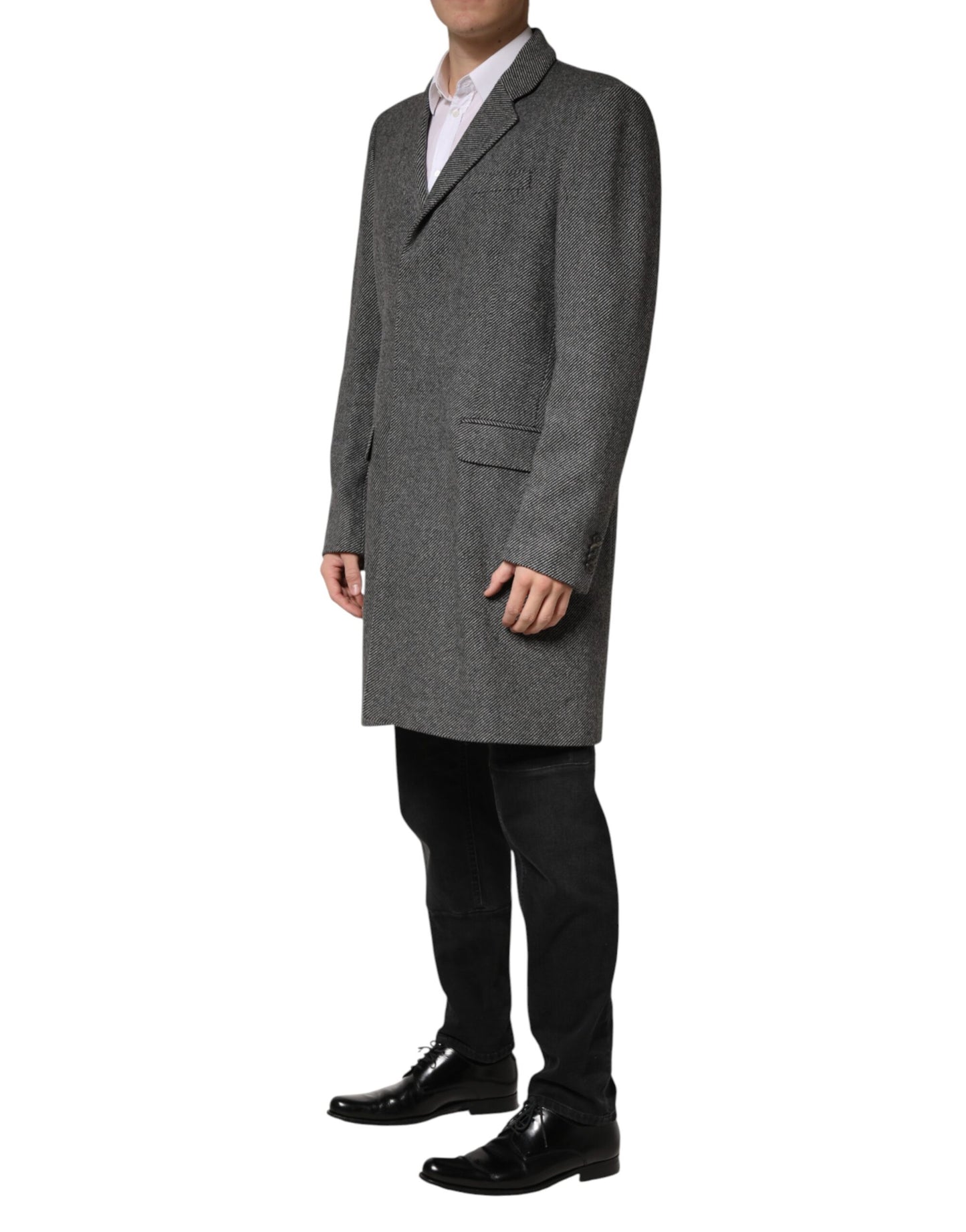 Chaqueta Gabardina Gris de Hombre Cruzada Sencilla Dolce & Gabbana