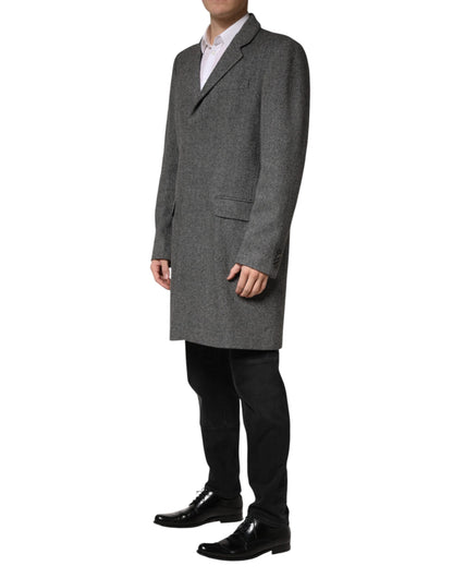 Chaqueta Gabardina Gris de Hombre Cruzada Sencilla Dolce & Gabbana