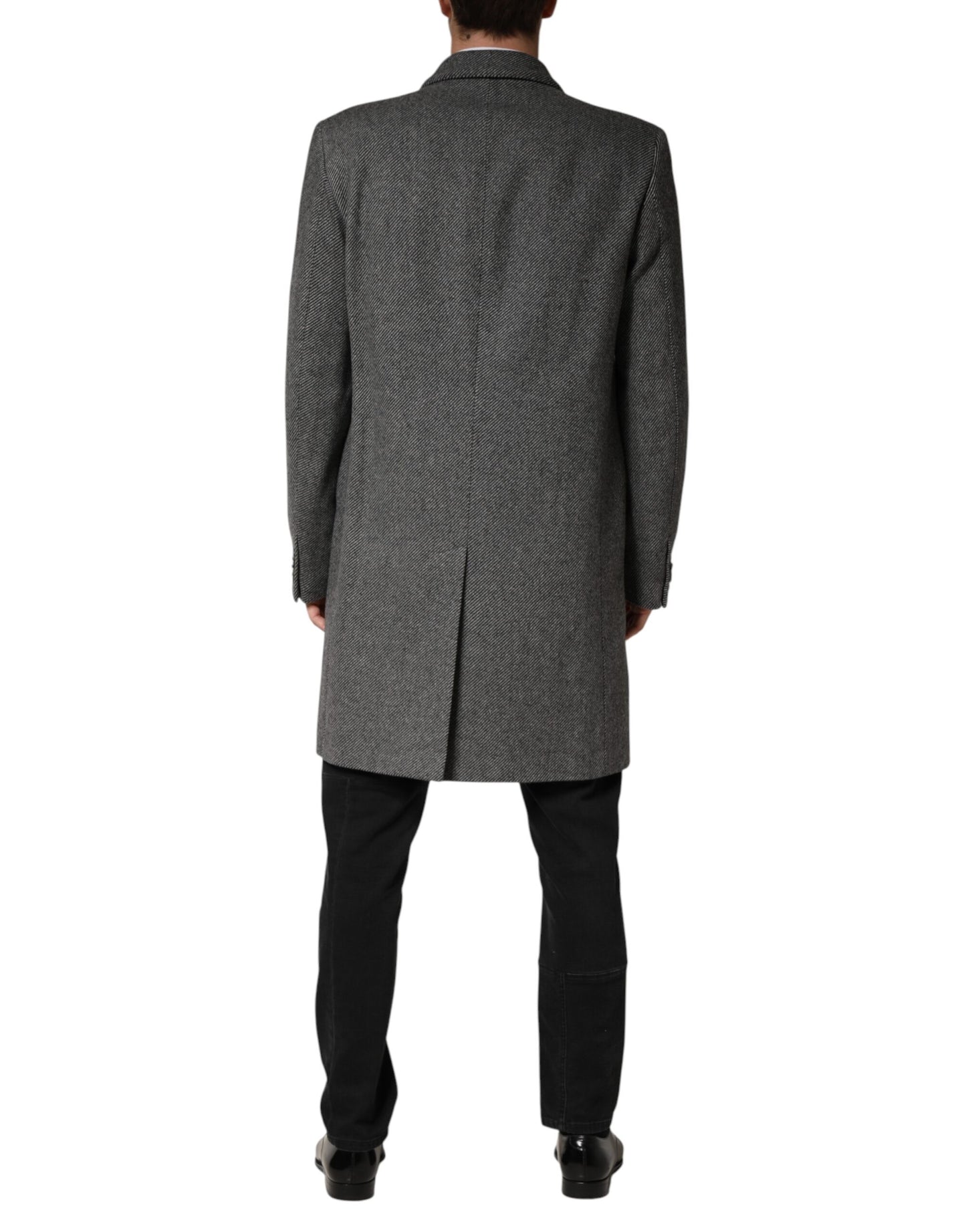 Chaqueta Gabardina Gris de Hombre Cruzada Sencilla Dolce & Gabbana