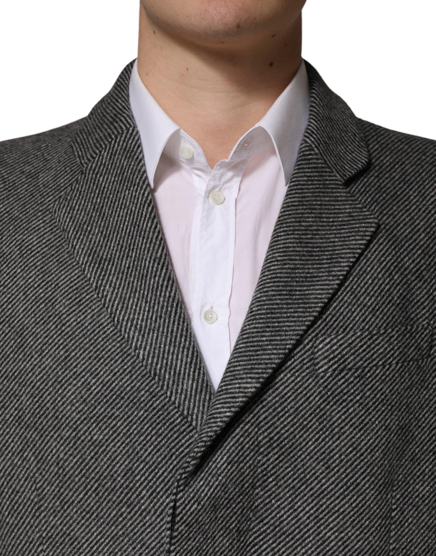 Chaqueta Gabardina Gris de Hombre Cruzada Sencilla Dolce & Gabbana