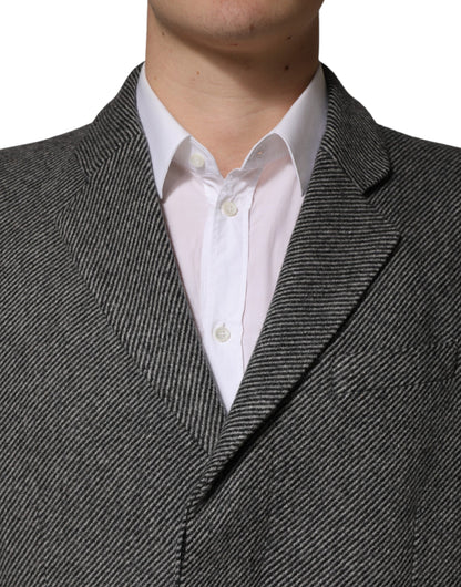 Chaqueta Gabardina Gris de Hombre Cruzada Sencilla Dolce & Gabbana