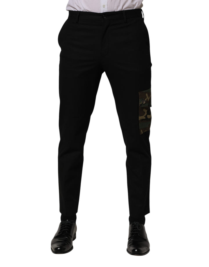 Pantalon de survêtement cargo skinny Dolce & Gabbana en coton noir