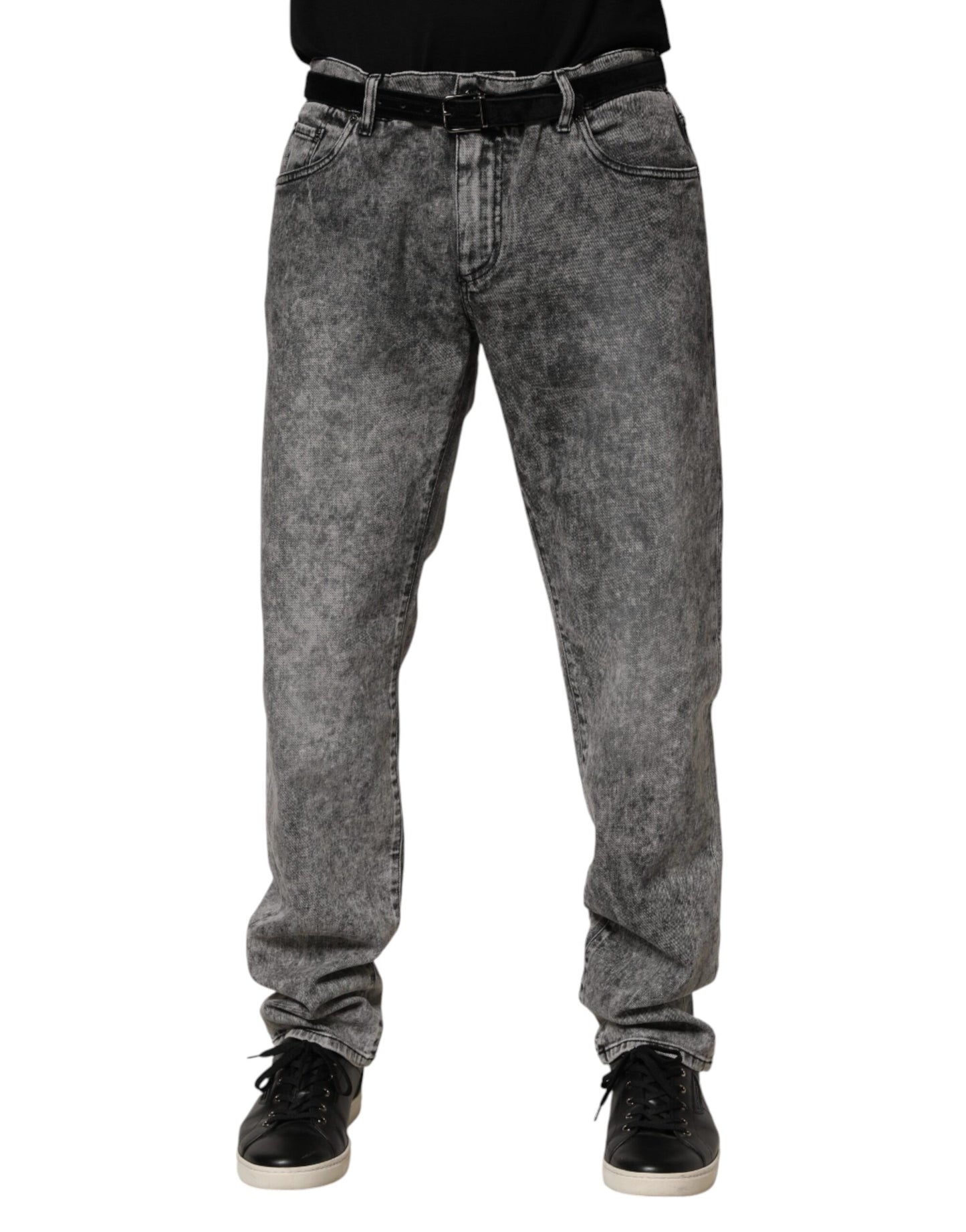 Vaqueros rectos de algodón gris de Dolce & Gabbana