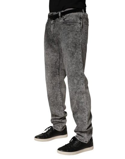 Vaqueros rectos de algodón gris de Dolce & Gabbana