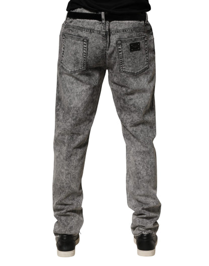 Vaqueros rectos de algodón gris de Dolce & Gabbana