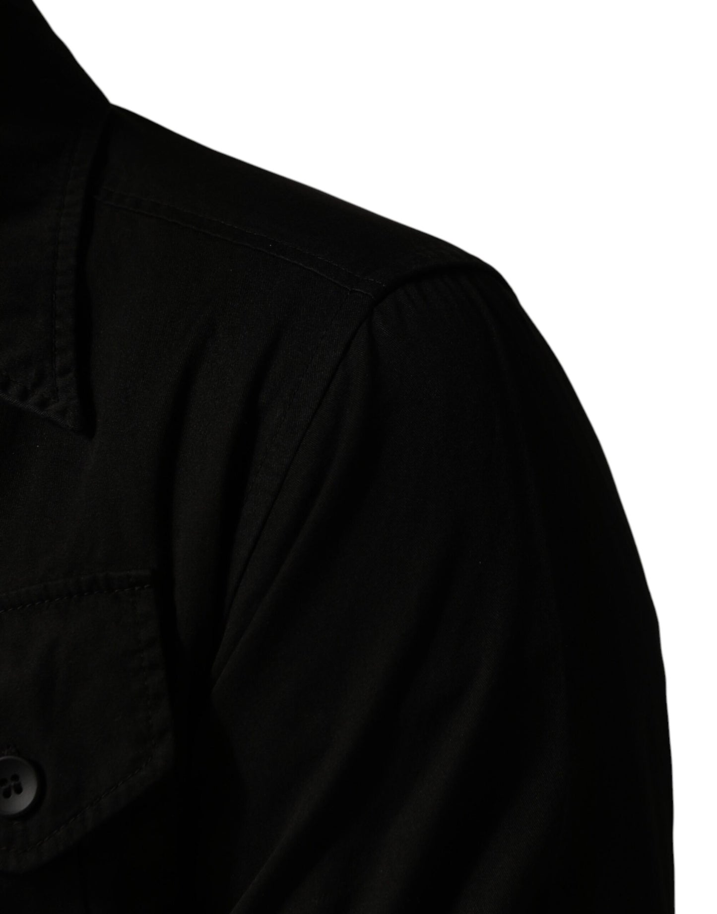 Camisa de hombre Dolce & Gabbana de algodón negro con cuello y botones