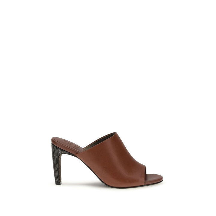Brunello Cucinelli Sandales en veau marron Bos Taurus