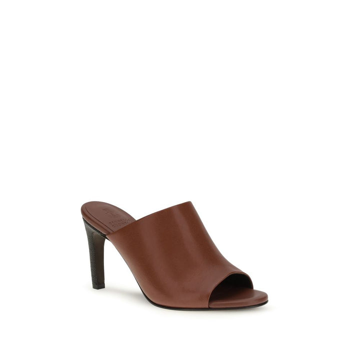 Brunello Cucinelli Sandales en veau marron Bos Taurus