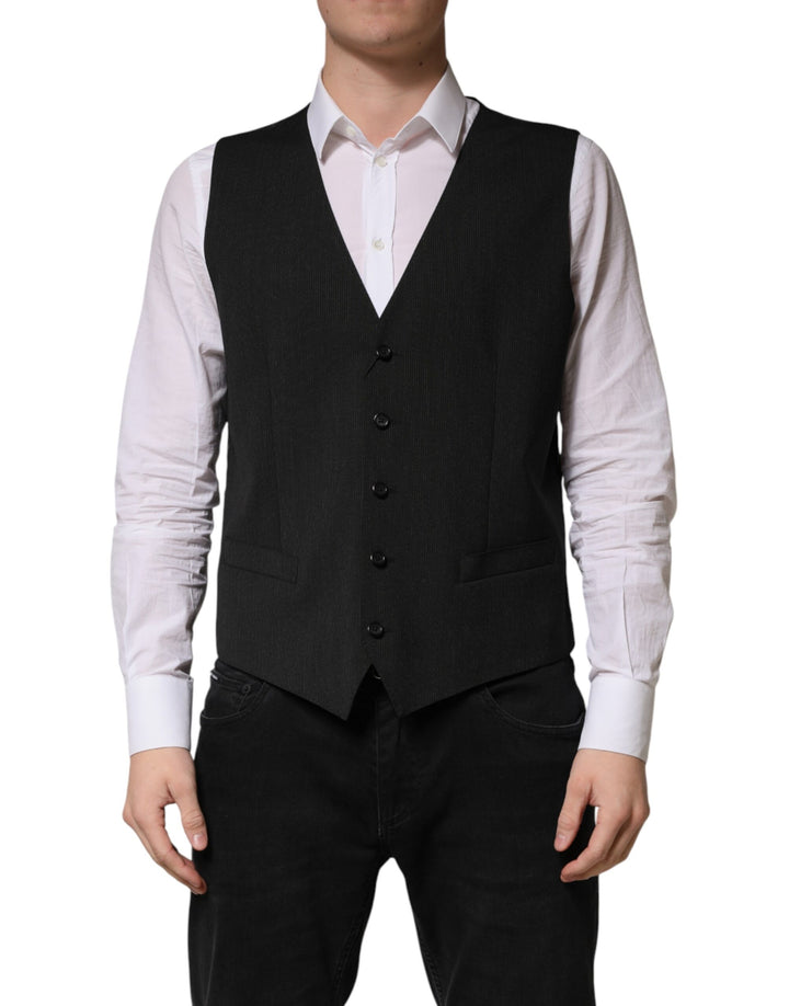 Gilet de costume formel homme en laine noire Dolce & Gabbana