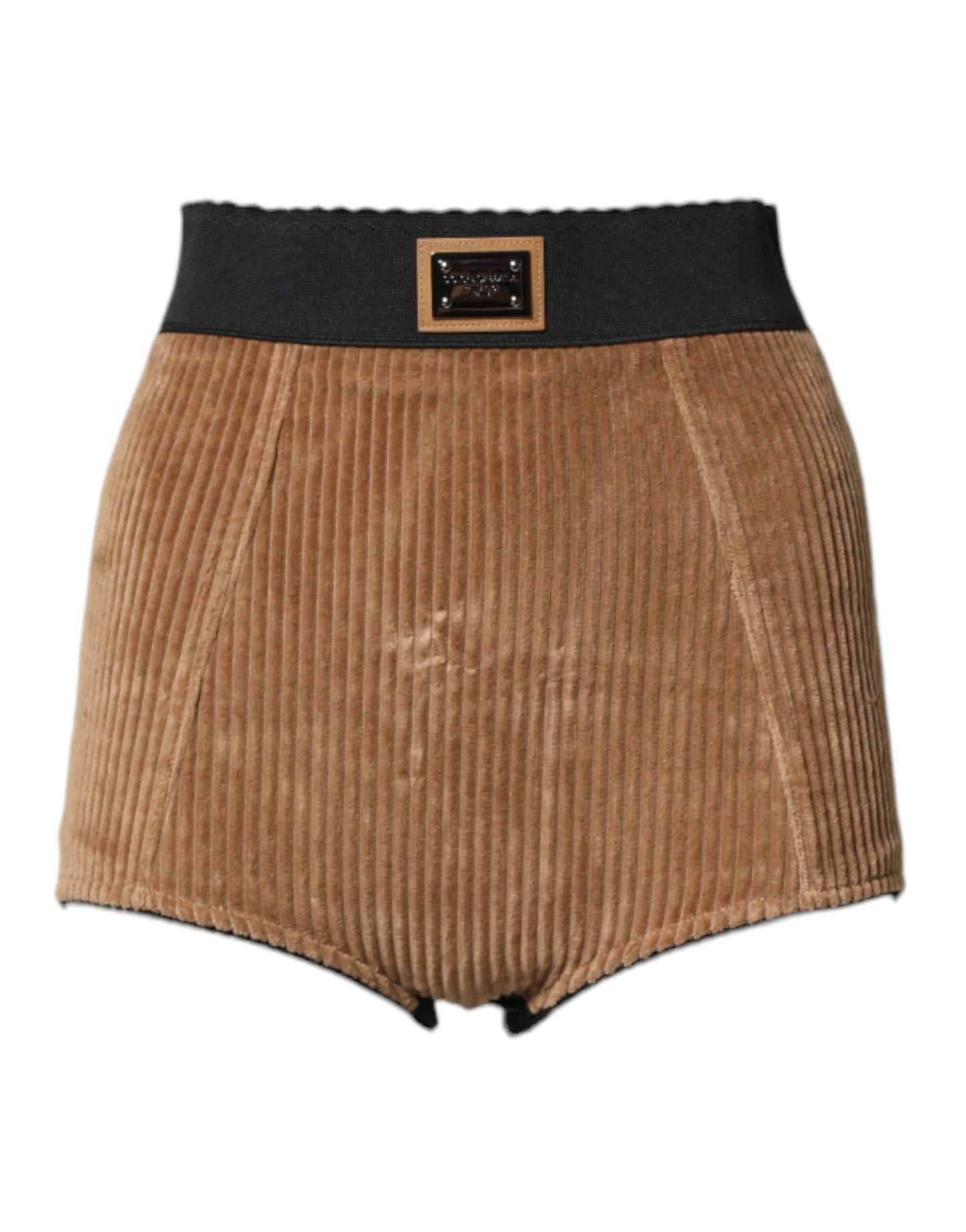 Dolce & Gabbana Pantalones cortos "Hot Pants" de algodón marrón de cintura alta