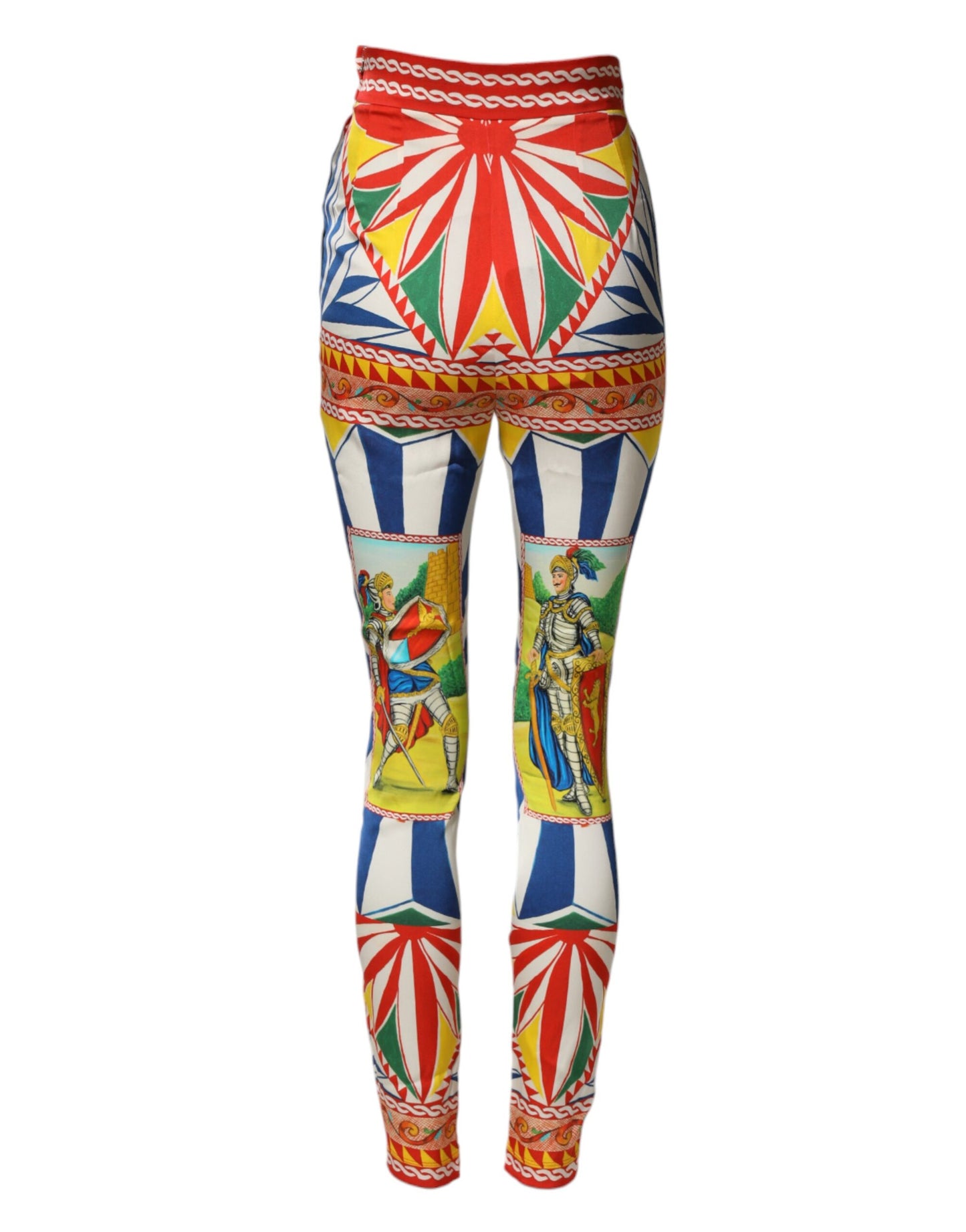 Pantalones Dolce & Gabbana Multicolor Seda Carretto Leggings Cintura Elástica