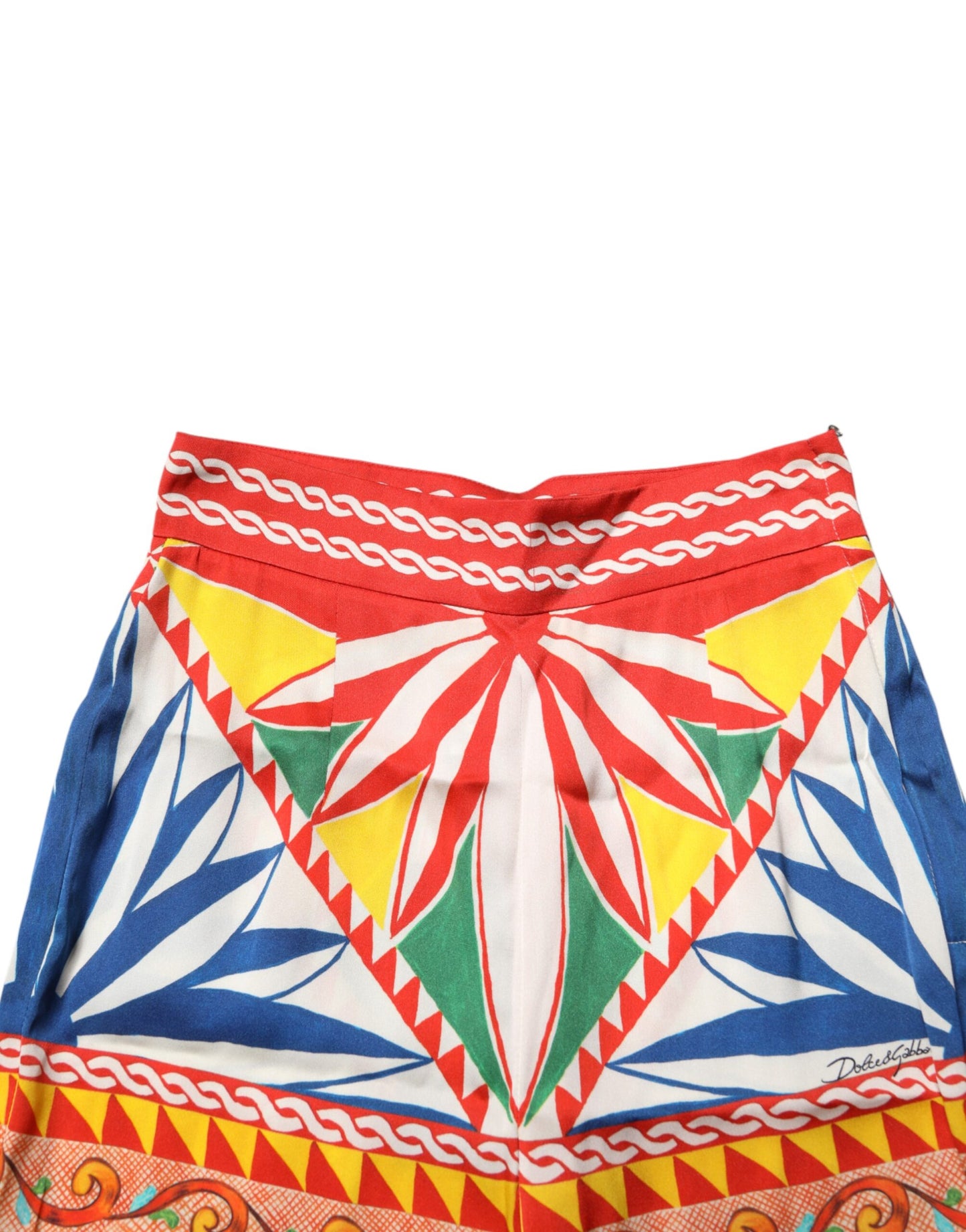 Pantalones Dolce & Gabbana Multicolor Seda Carretto Leggings Cintura Elástica
