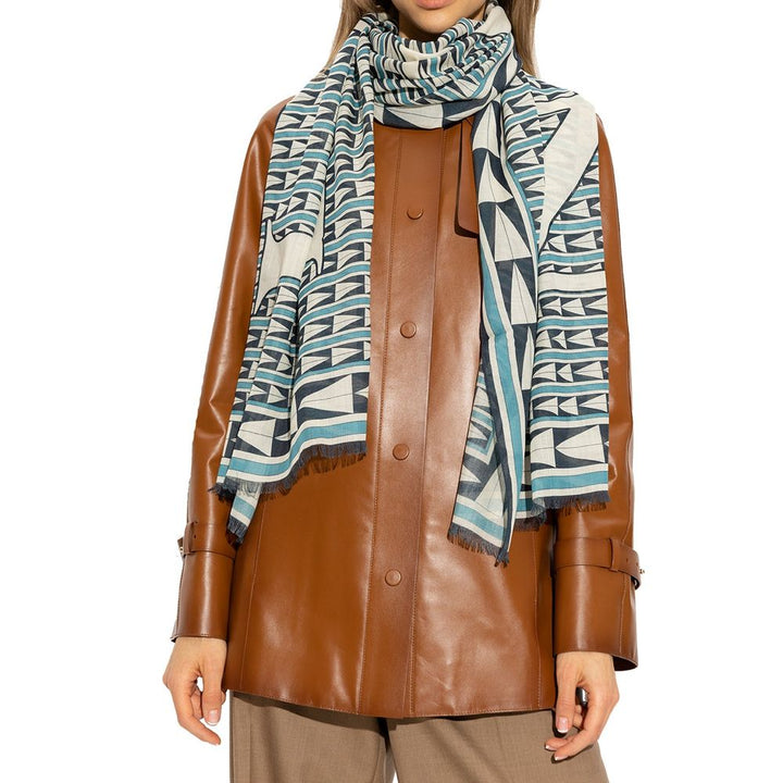 Lanvin Blue Wool Scarf