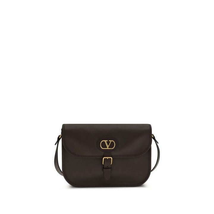 Bolso de hombro Valentino Garavani de piel de becerro marrón Bos Taurus