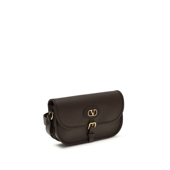 Bolso de hombro Valentino Garavani de piel de becerro marrón Bos Taurus