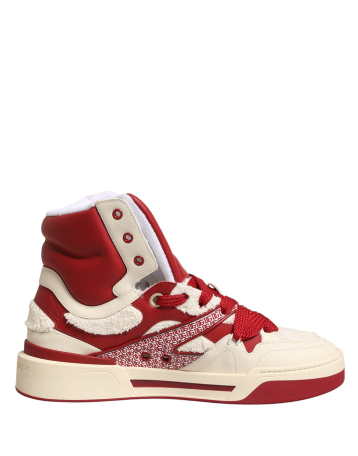 Zapatillas de hombre Dolce & Gabbana blancas y rojas personalizadas 2.Zero de caña alta