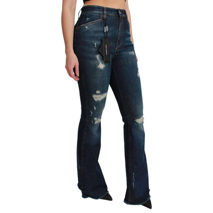 Vaqueros acampanados Dolce & Gabbana de algodón azul