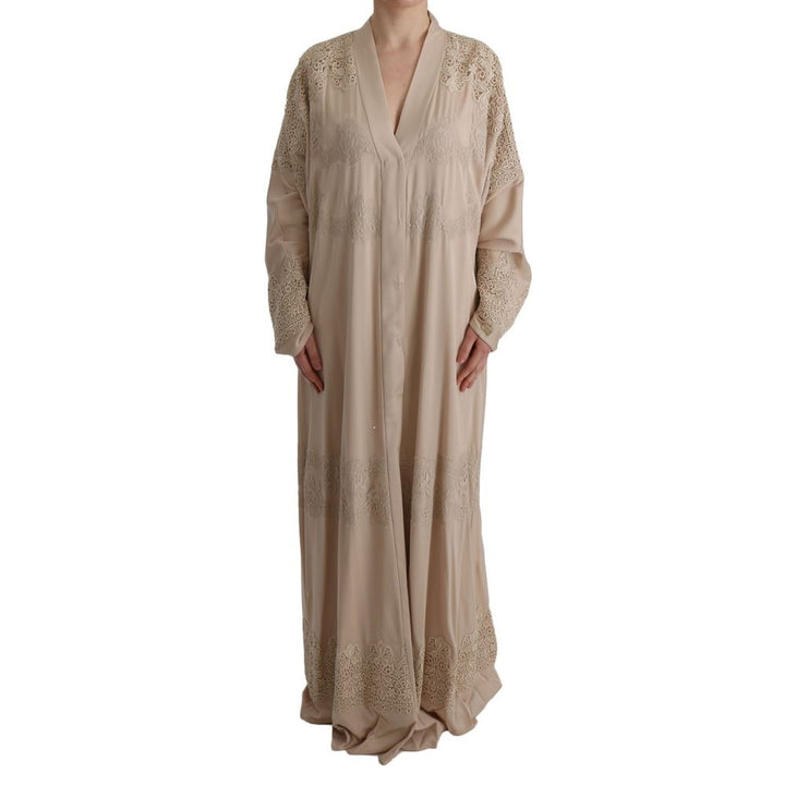 Veste longue en soie beige Dolce & Gabbana
