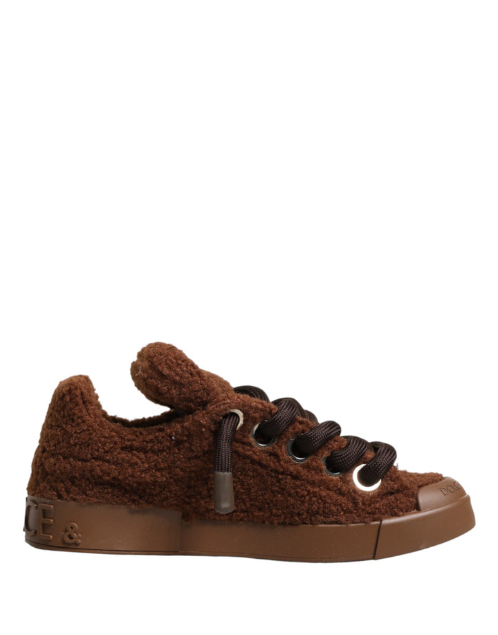 Zapatillas Bajas Dolce & Gabbana de Piel Sintética Marrón tipo Borrego