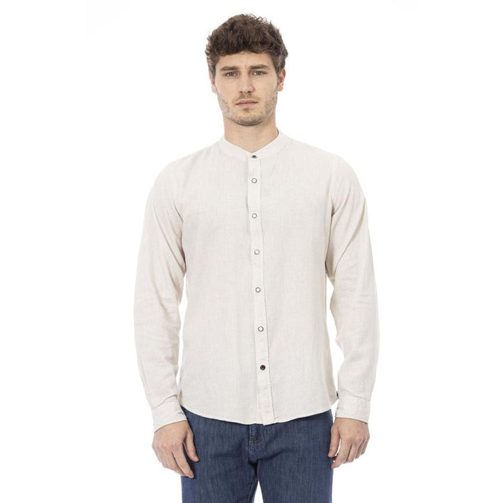 Baldinini Trend White Rayon Long Sleeve T-Shirt