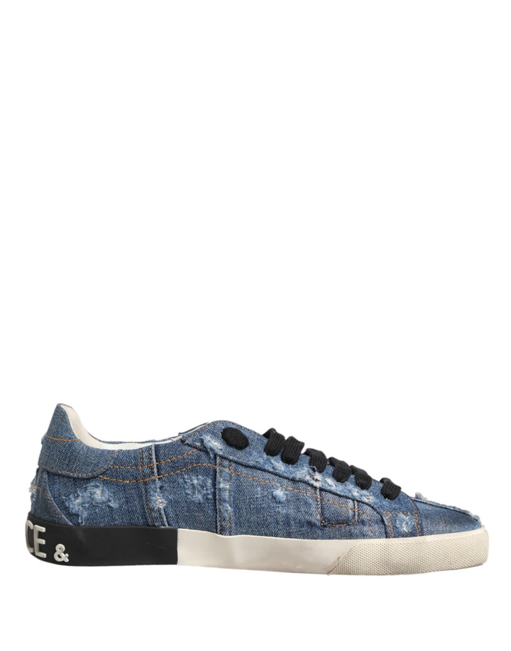 Zapatillas bajas Dolce & Gabbana de mezclilla azul desgastada