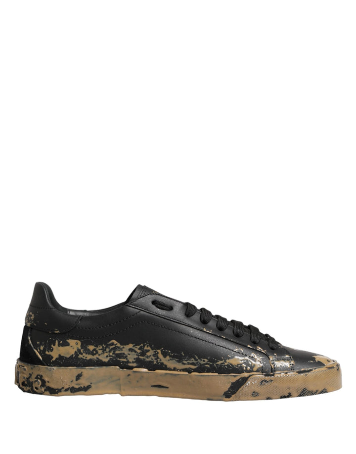 Dolce & Gabbana Zapatillas Bajas Portofino Mud Effect Negras