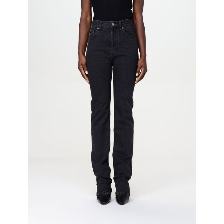 Vaqueros Saint Laurent negros de algodón de pernera recta