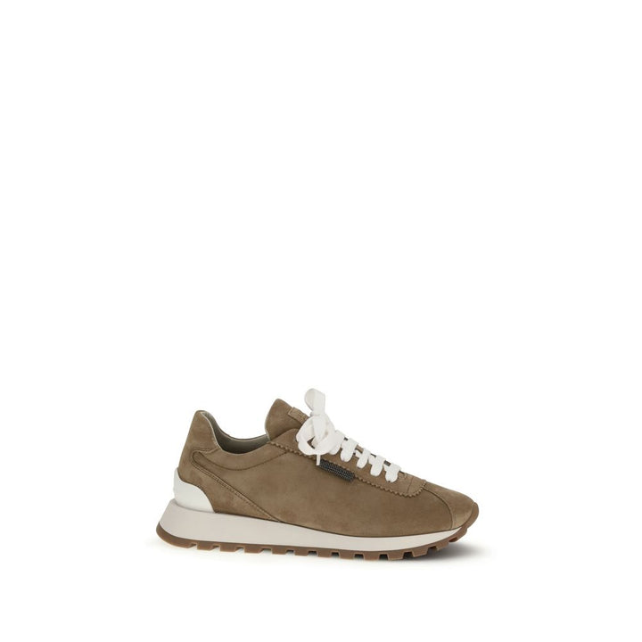 Zapatillas de plataforma Brunello Cucinelli de piel de becerro beige Bos Taurus