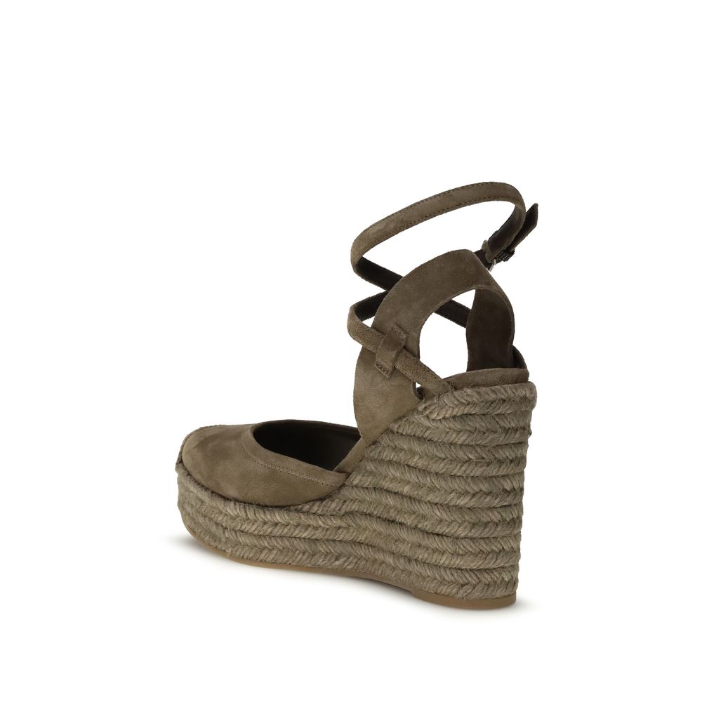 Espadrilles en cuir de veau beige Bos Taurus Brunello Cucinelli