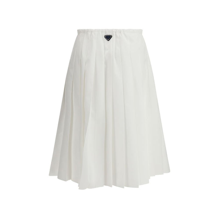 Falda larga Prada de algodón blanco