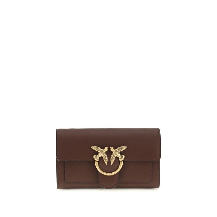 PINKO Brown Calf Leather Bos Taurus Wallet