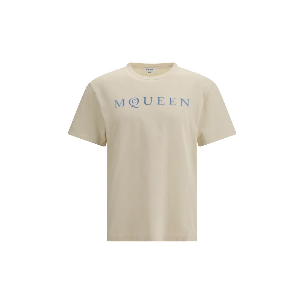 Camiseta de algodón beige Alexander McQueen