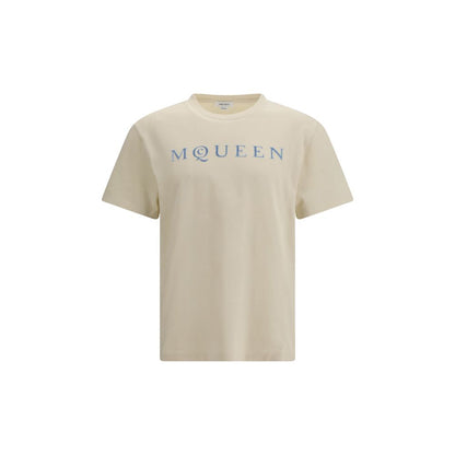 Camiseta de algodón beige Alexander McQueen