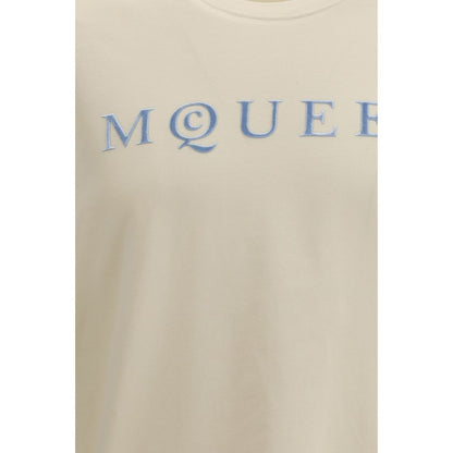 Camiseta de algodón beige Alexander McQueen