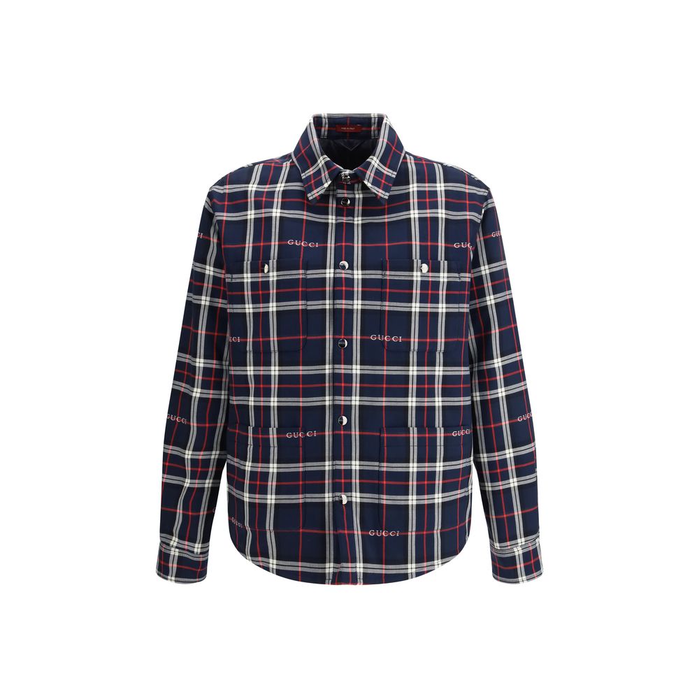 Veste en coton bleue Gucci