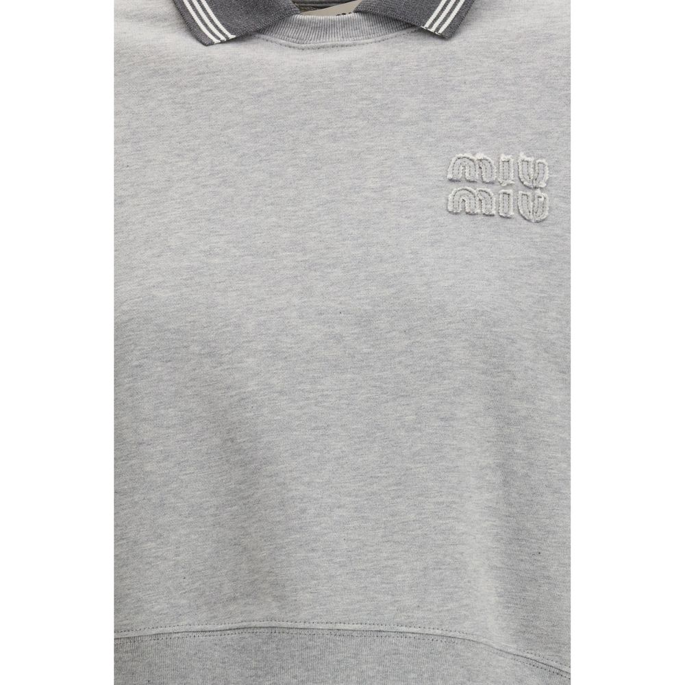 Sudadera Miu Miu de algodón gris