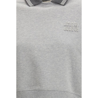 Sudadera Miu Miu de algodón gris