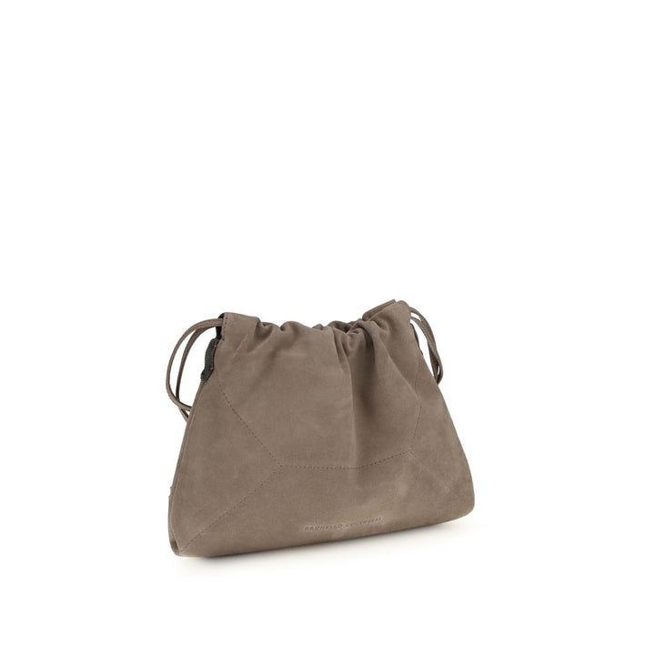 Pochette Brunello Cucinelli en cuir de veau beige Bos Taurus
