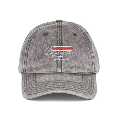 Hecho en EE. UU. | Gorra vintage desgastada con la bandera estadounidense "Land of the Free" | Gorra de béisbol bordada