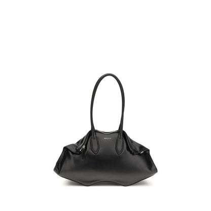 Bolso de hombro Alexander McQueen de piel de becerro negra Bos Taurus