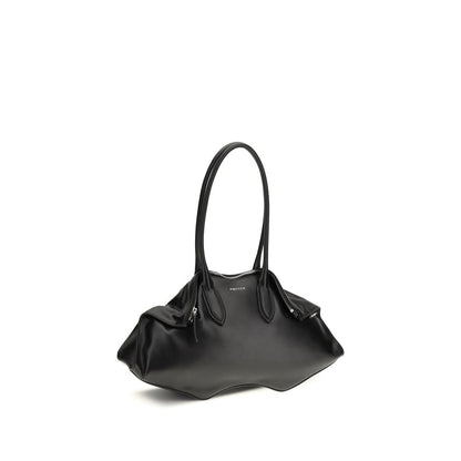 Bolso de hombro Alexander McQueen de piel de becerro negra Bos Taurus