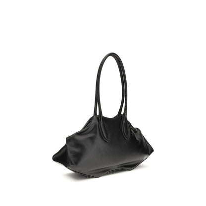 Bolso de hombro Alexander McQueen de piel de becerro negra Bos Taurus