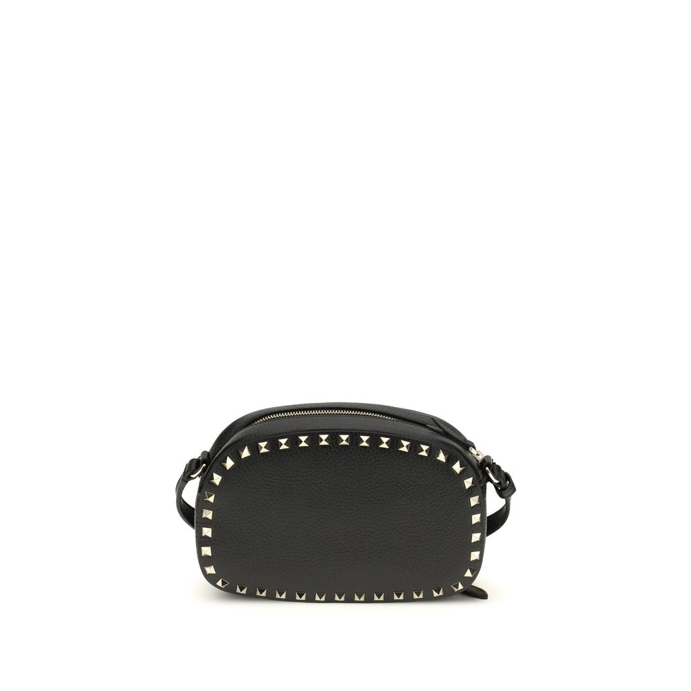 Bolso de hombro Valentino Garavani negro de piel de becerro Bos Taurus