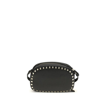 Bolso de hombro Valentino Garavani negro de piel de becerro Bos Taurus